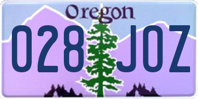 OR license plate 028JOZ