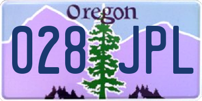 OR license plate 028JPL