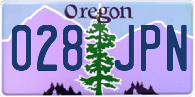 OR license plate 028JPN