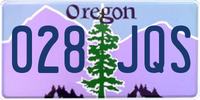 OR license plate 028JQS