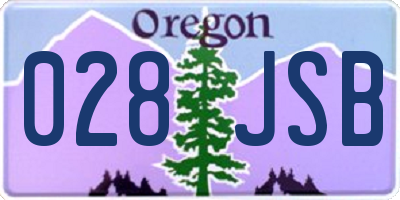 OR license plate 028JSB