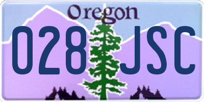 OR license plate 028JSC
