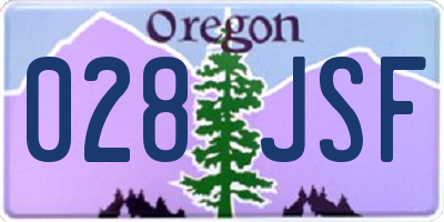 OR license plate 028JSF