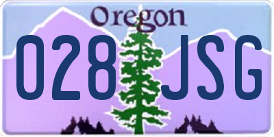 OR license plate 028JSG