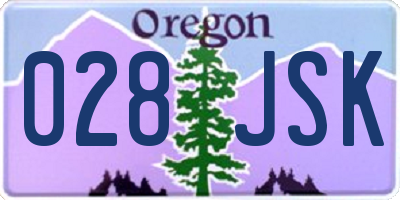 OR license plate 028JSK