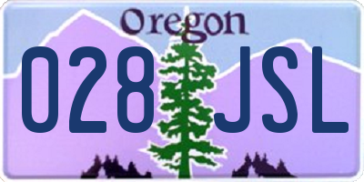 OR license plate 028JSL