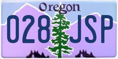 OR license plate 028JSP