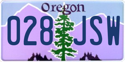 OR license plate 028JSW