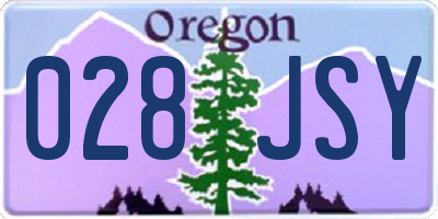 OR license plate 028JSY