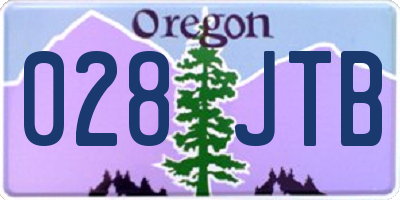 OR license plate 028JTB