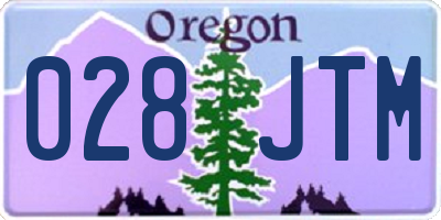 OR license plate 028JTM