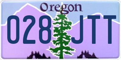 OR license plate 028JTT