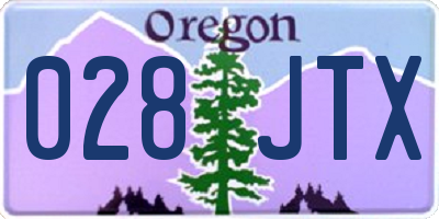 OR license plate 028JTX