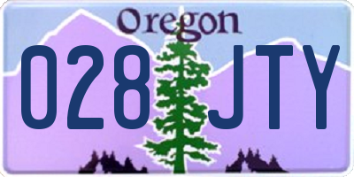 OR license plate 028JTY
