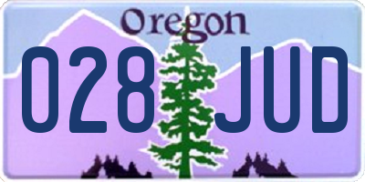 OR license plate 028JUD