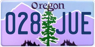 OR license plate 028JUE