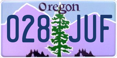 OR license plate 028JUF
