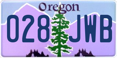 OR license plate 028JWB