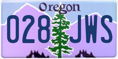 OR license plate 028JWS
