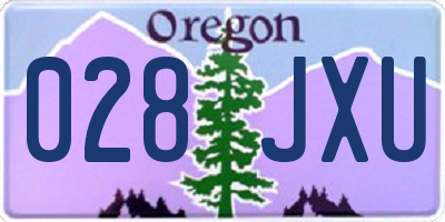OR license plate 028JXU