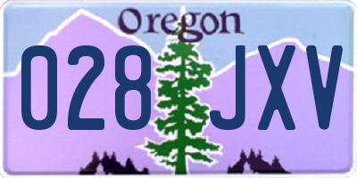 OR license plate 028JXV