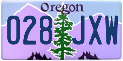 OR license plate 028JXW