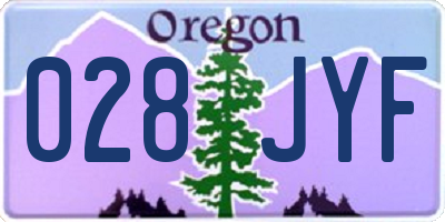 OR license plate 028JYF
