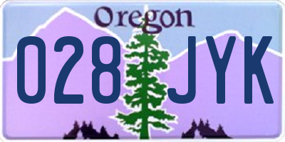 OR license plate 028JYK