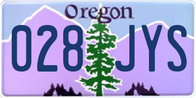 OR license plate 028JYS