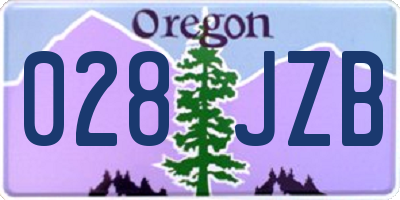 OR license plate 028JZB