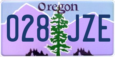 OR license plate 028JZE