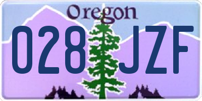 OR license plate 028JZF