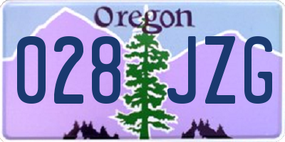OR license plate 028JZG