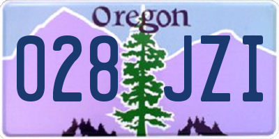 OR license plate 028JZI