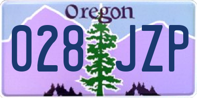 OR license plate 028JZP
