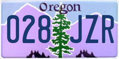 OR license plate 028JZR