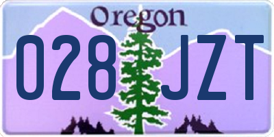 OR license plate 028JZT