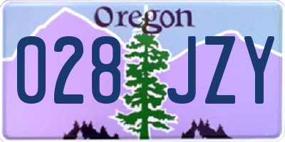 OR license plate 028JZY