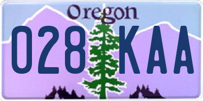 OR license plate 028KAA
