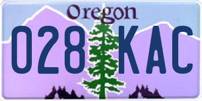OR license plate 028KAC