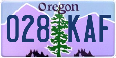 OR license plate 028KAF