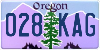 OR license plate 028KAG