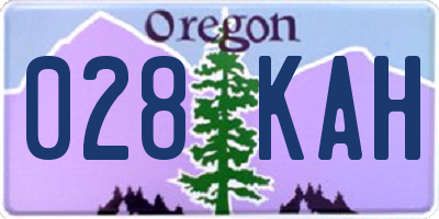 OR license plate 028KAH