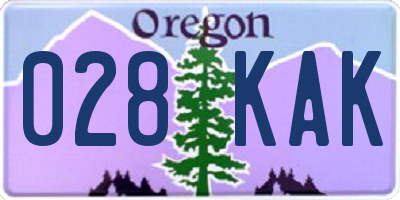 OR license plate 028KAK