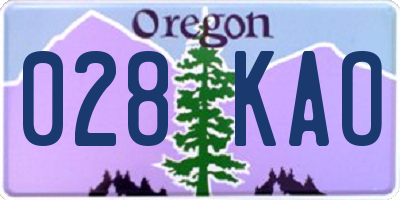 OR license plate 028KAO