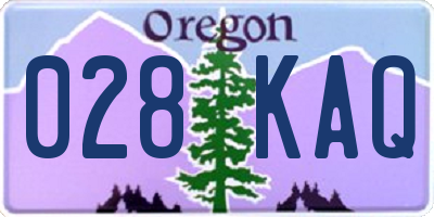 OR license plate 028KAQ
