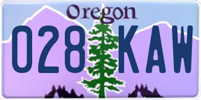 OR license plate 028KAW