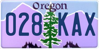 OR license plate 028KAX