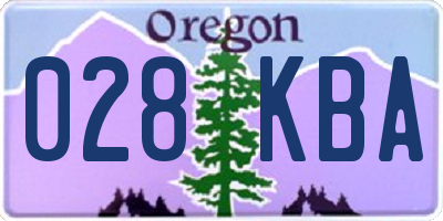 OR license plate 028KBA