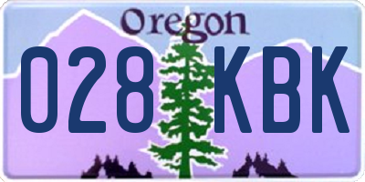 OR license plate 028KBK